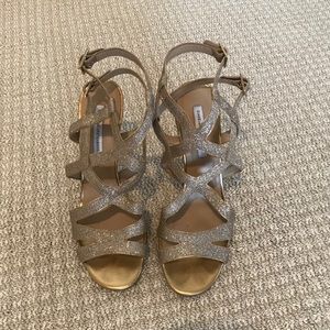 Diane Von Furstenberg gold Valene Heel Sandal